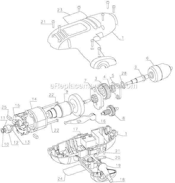 Page A Diagram and Parts List for DR300 Type 3 Black and Decker Electric Drill